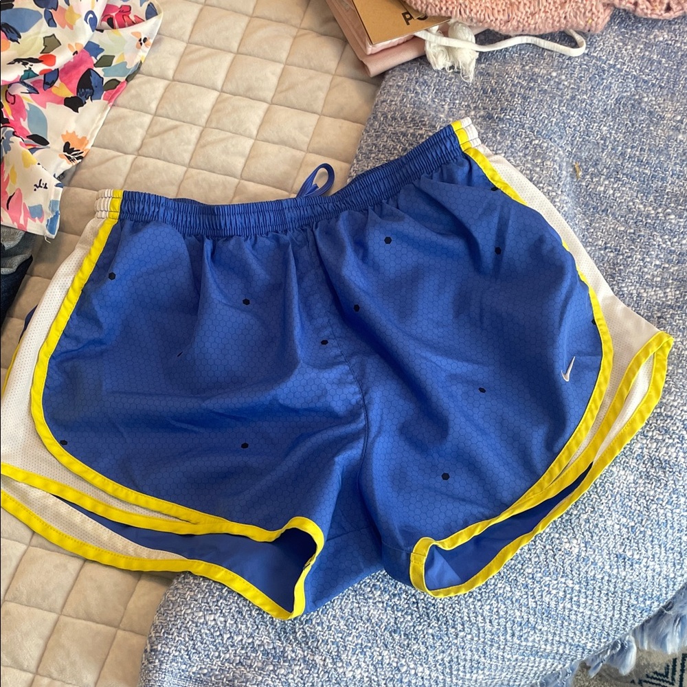 Nike Women's Athletic Shorts in Blue and Yellow